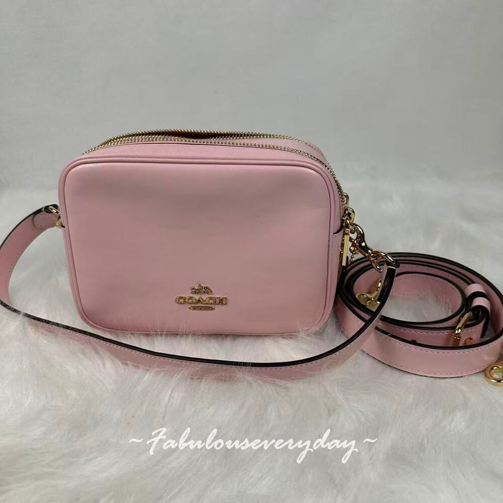 Coach Mini Carey Crossbody Bag CEA02 Crinkle Leather/Gold/Soft Pink NWT